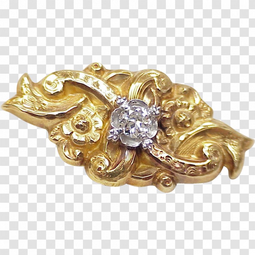 Earring Brooch Jewellery Gemstone Gold - Vitreous Enamel - Vintage Transparent PNG