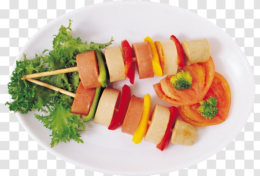 Skewer Barbecue Kebab Vegetarian Cuisine Food - Sausage - Pincho Transparent PNG