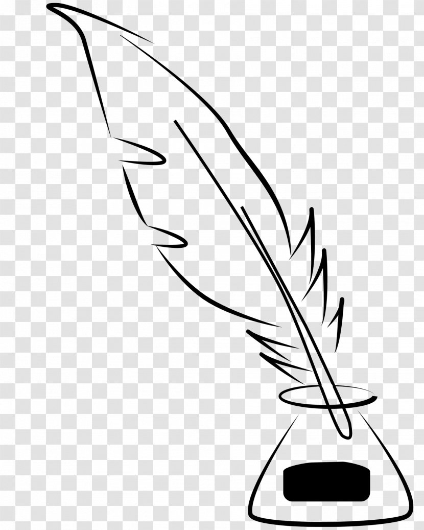 Quill Inkwell Paper Pen - Feather Transparent PNG