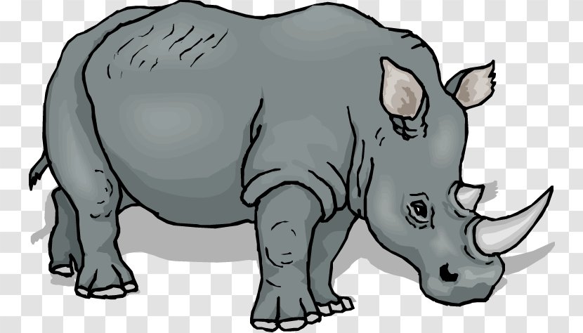 Black Rhinoceros Clip Art - Organism - Cartoon Rhino Transparent PNG