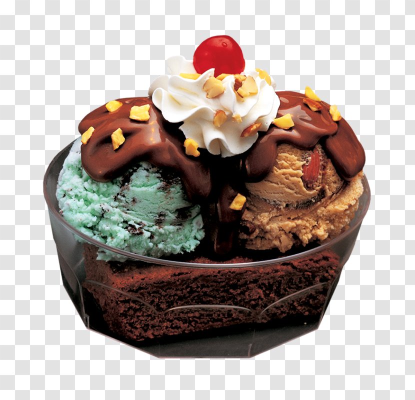 Sundae Chocolate Cake Brownie Ice Cream Baskin-Robbins - Food - Milk Brownies Transparent PNG