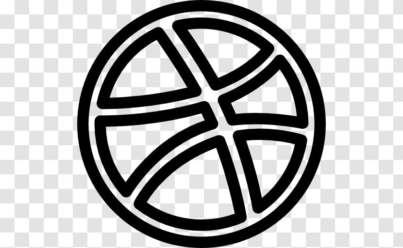 Logo Social Media Basketball - Black And White Transparent PNG
