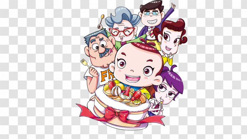 Cartoon Animation Film - Storytelling - A Family Eating Cake Transparent PNG