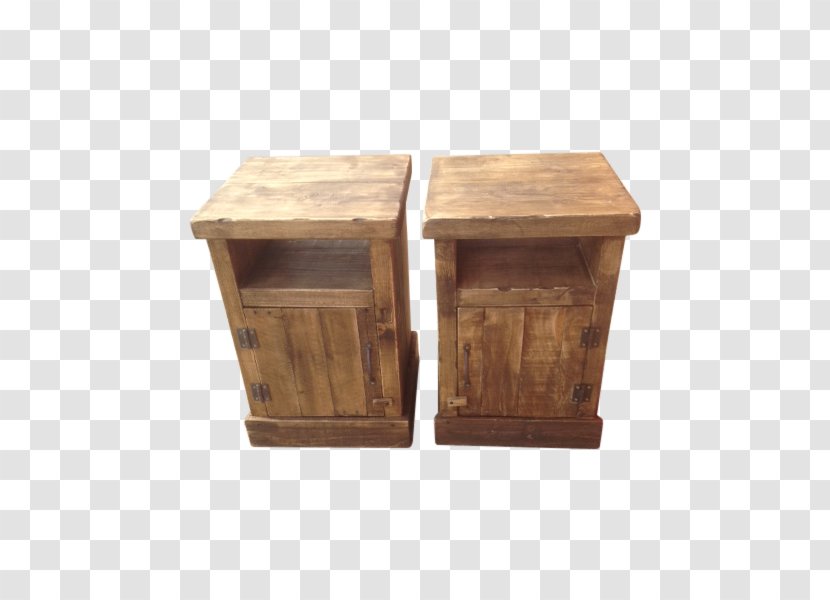 Bedside Tables Drawer Wood Stain Angle - Nightstand - Rustic Table Transparent PNG