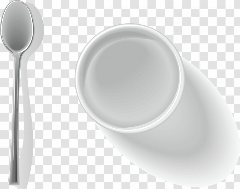 Spoon Cafe Coffee Cup - Tableware - Gray Transparent PNG
