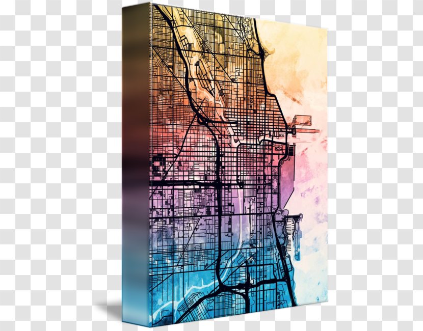 Urban Home Builders Graphic Design Art Poster - Canvas - Chicago City Transparent PNG