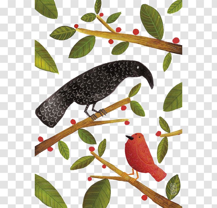 Visual Arts Illustrator Illustration - Twig - Cartoon Bird Transparent PNG