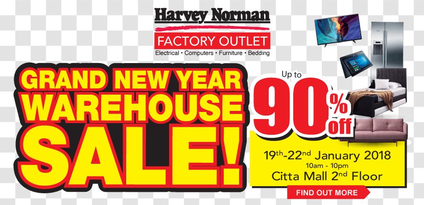 Discounts And Allowances Harvey Norman Citta Mall Sales Closeout - Logo - Warehouse Sale Transparent PNG