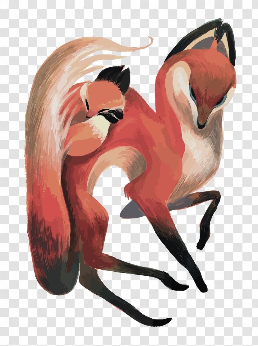 Fox Euclidean Vector - Flower - And Baby Transparent PNG