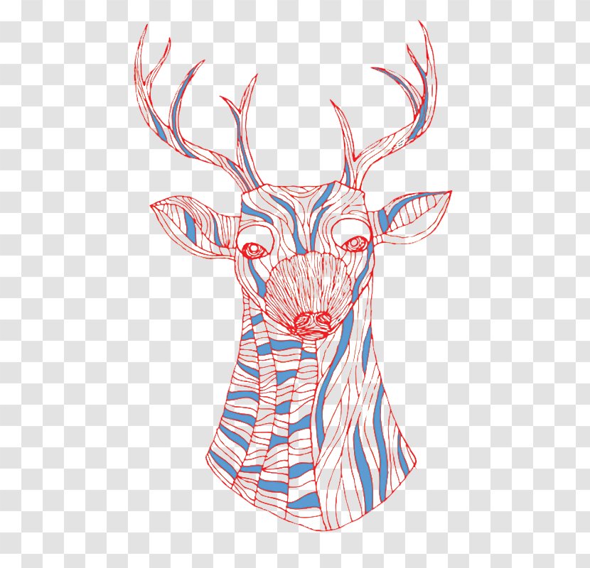 Deer Drawing - Line Elk Transparent PNG
