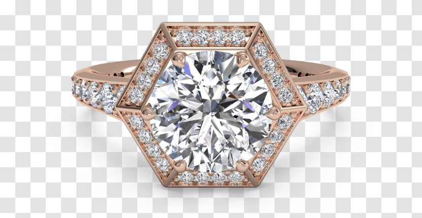 Engagement Ring Wedding Diamond Gold - Cartier - Hexagonal Shape Transparent PNG