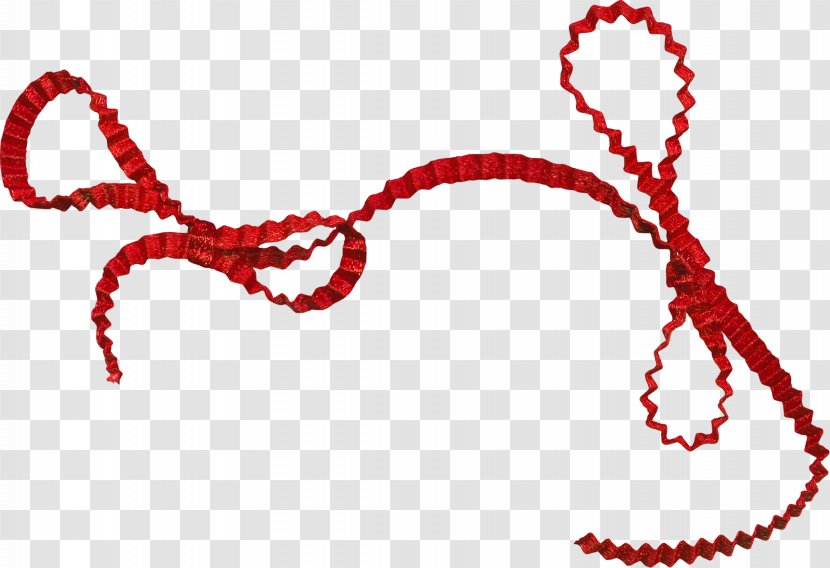 Shoelace Knot Christmas Ribbon Red - Watercolor - Bow Transparent PNG