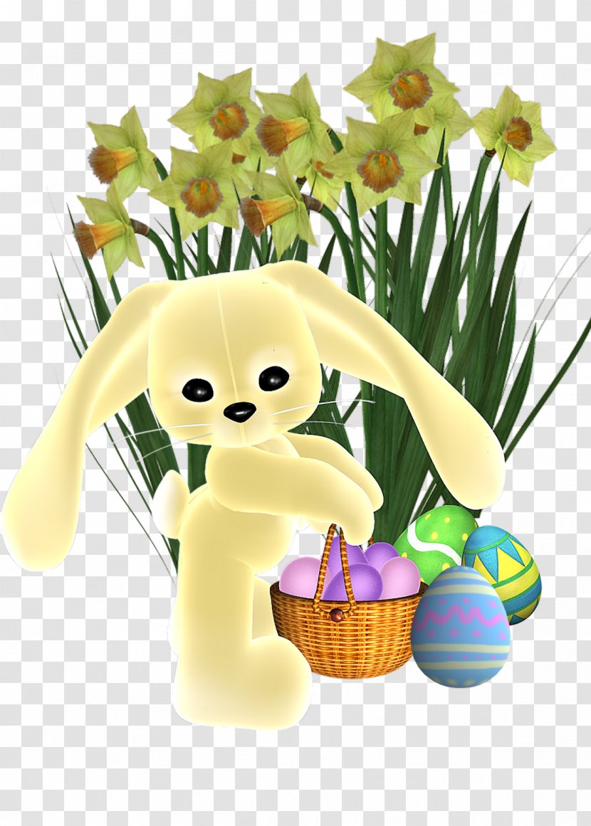 Easter Bunny Figurine Flower Animated Cartoon - Bunn Transparent PNG