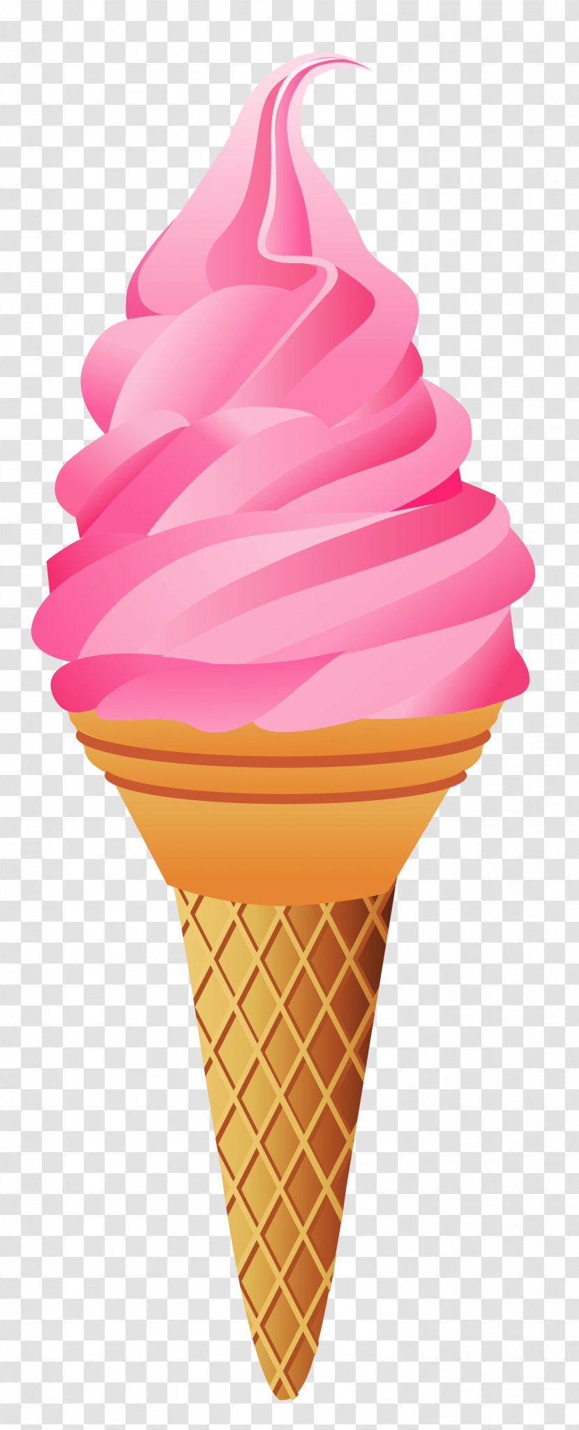Ice Cream Cone Strawberry Clip Art - Cliparts Transparent PNG