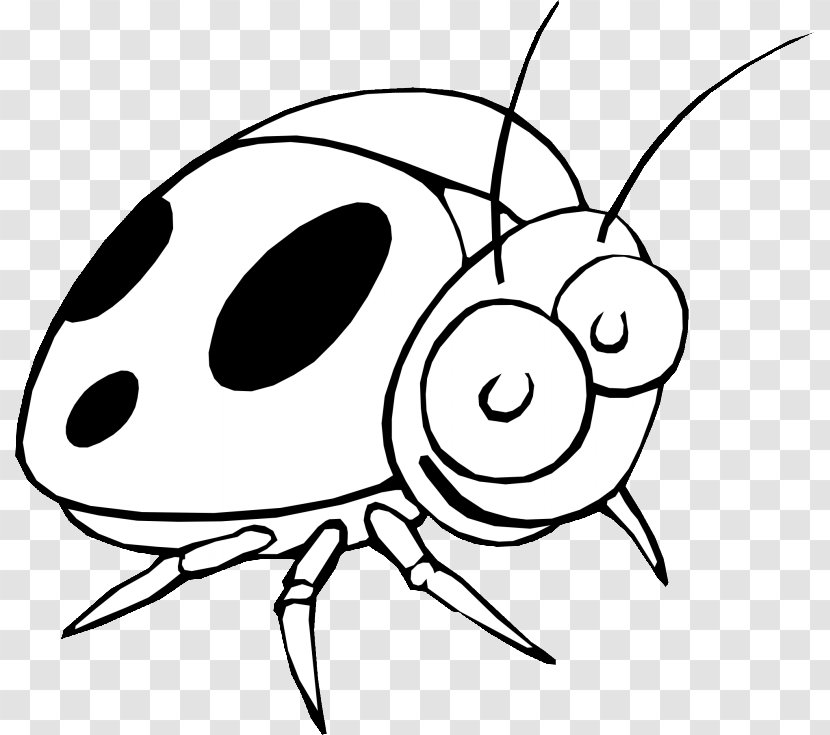 Clip Art Little Ladybug Drawing Ladybird Beetle Black And White - Eye - Cartoon Transparent PNG