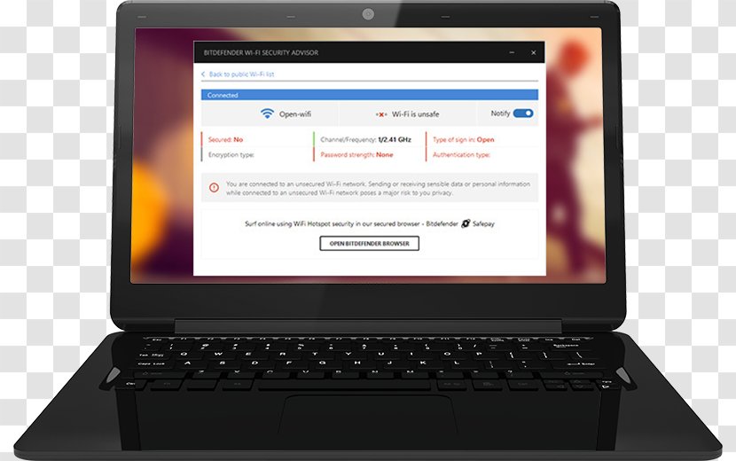 Netbook Bitdefender Antivirus Software Internet Security - Laptop Transparent PNG