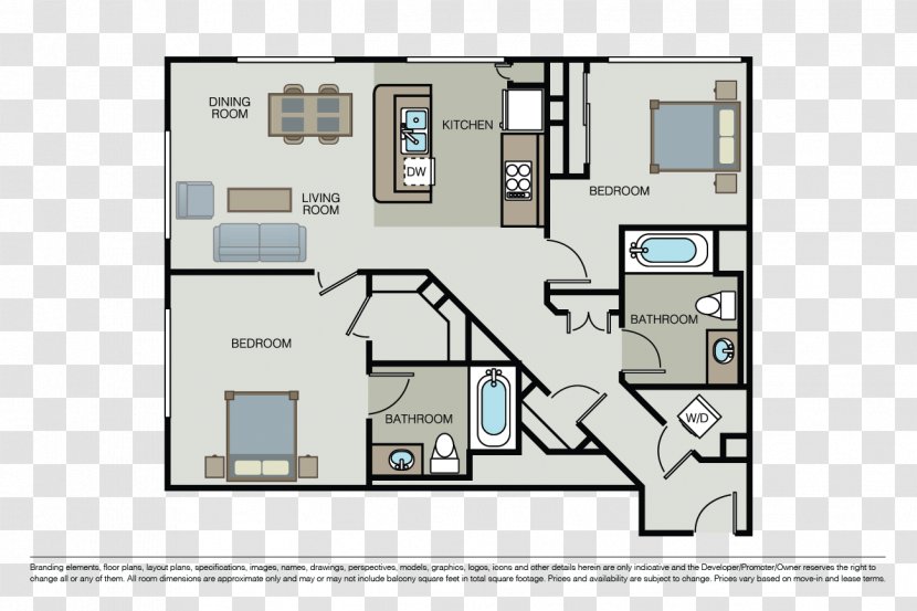 Floor Plan Bedroom Apartment Bathroom - Real Estate - Bed Transparent PNG