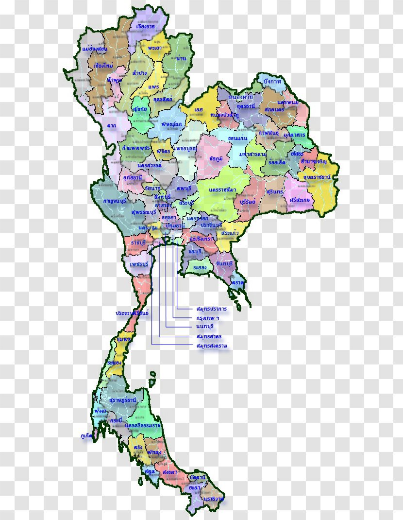 Saraburi Province Sing Buri Central Thailand Provinces Of Map - Thai - ็HR Transparent PNG