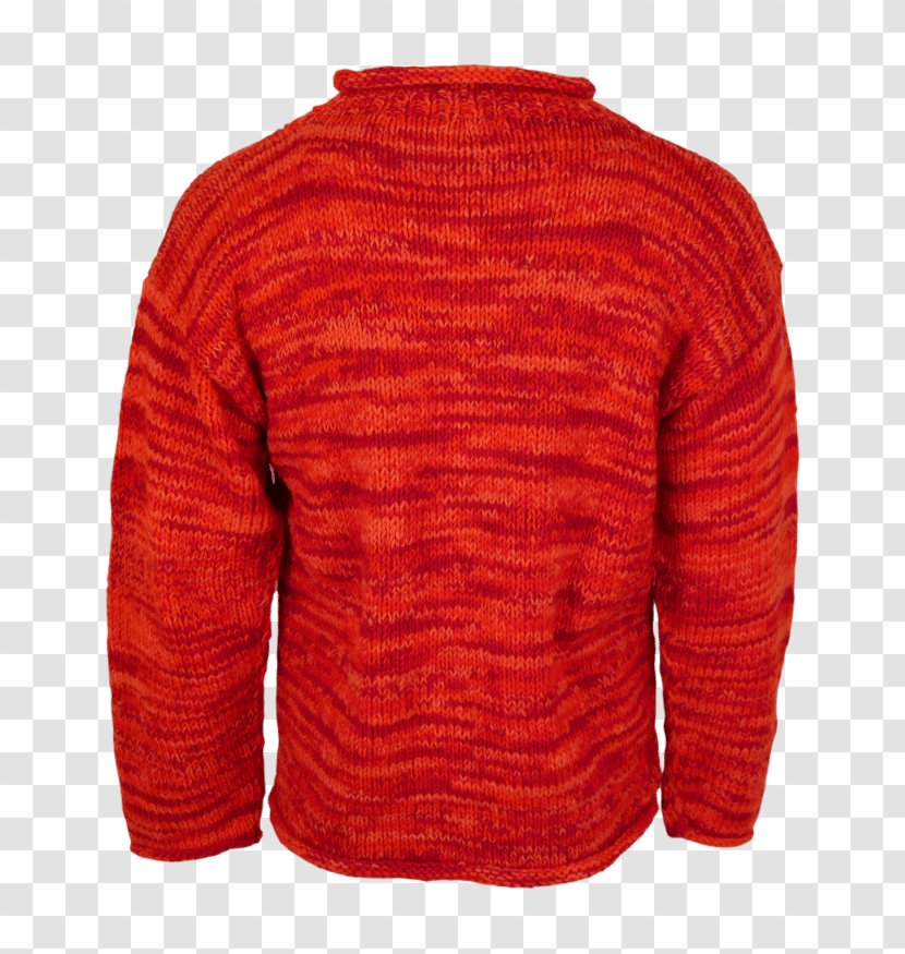 Cardigan Neck Sleeve Jacket Wool - Orange Transparent PNG