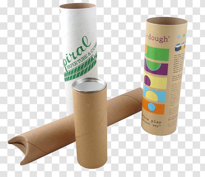 Kraft Paper Tube Mail Box - Cylinder - Shipping Container Label Transparent PNG