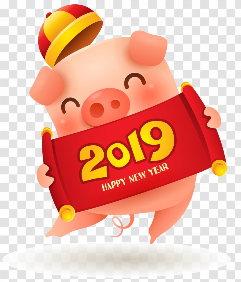 Pig Vector Graphics Stock Photography Chinese New Year Illustration - Smile - Royaltyfree Transparent PNG