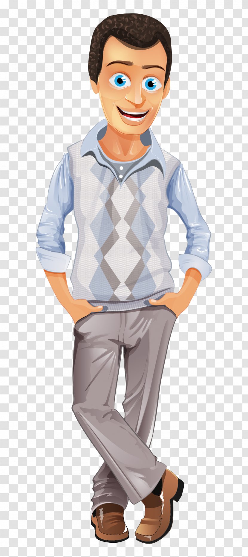 Business Casual Friday Clip Art - Toddler - Fashion Hand-painted Cartoon Man Transparent PNG