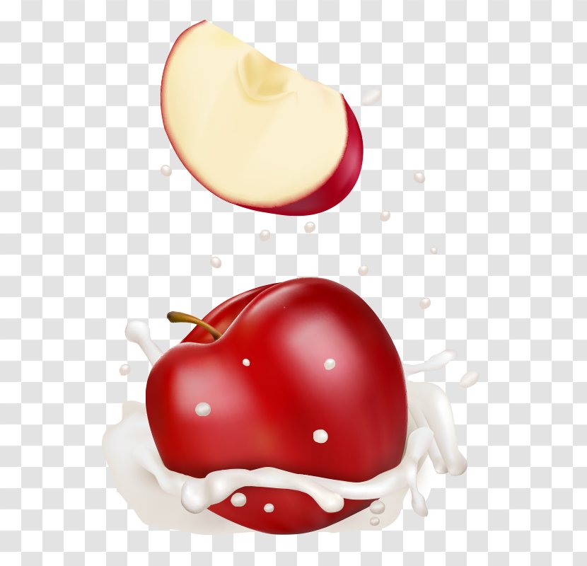 Milk Apple Juice Fruit - Food - Red Free Stock Vector Transparent PNG