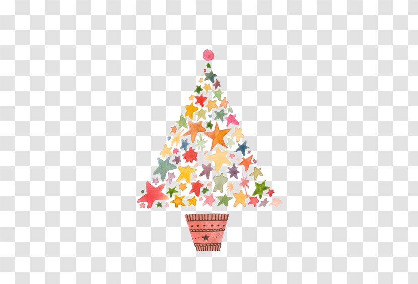 Christmas Card Tree Greeting Illustration - Gift - Star Transparent PNG