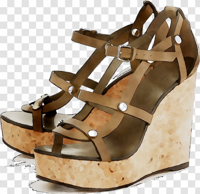 Suede Shoe Sandal - Beige - High Heels Transparent PNG