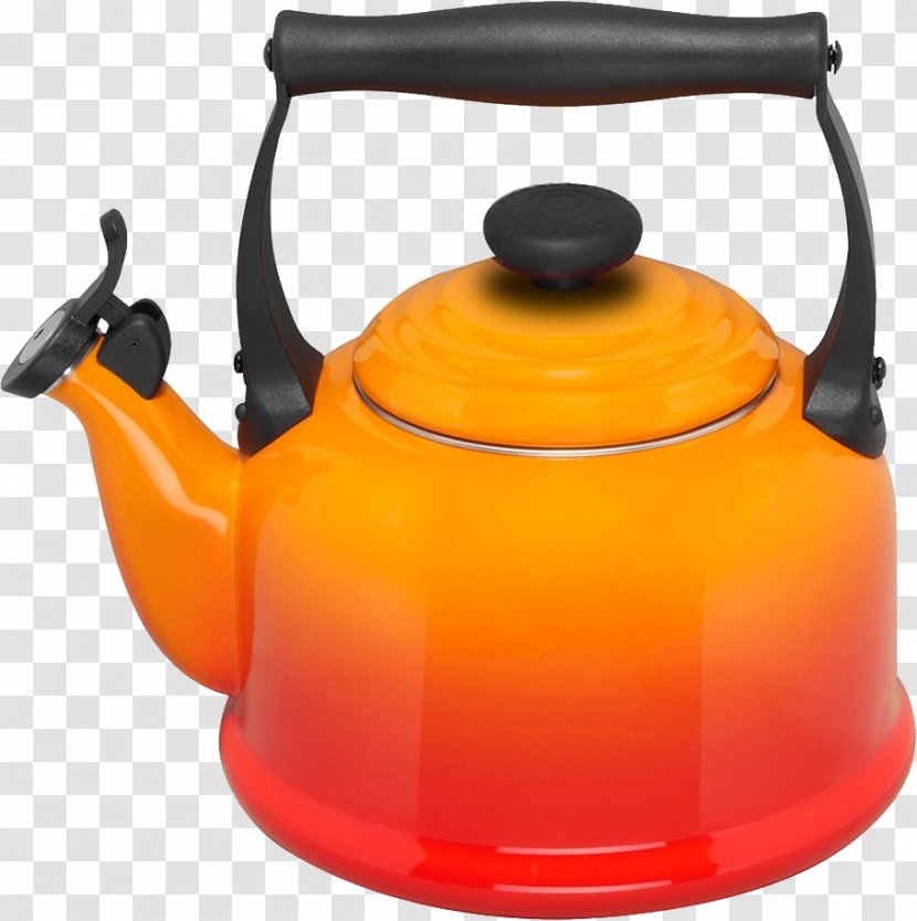 Whistling Kettle Humidifier Kitchen Le Creuset - Induction Cooking - Orange Image Transparent PNG