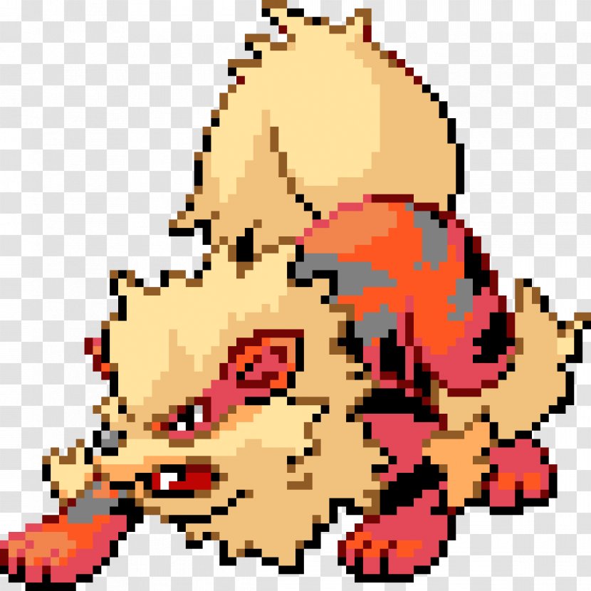 Pokémon FireRed And LeafGreen X Y Gold Silver Yellow Arcanine - Pixel Art - Pokxe9mon Jirachi Wish Maker Transparent PNG