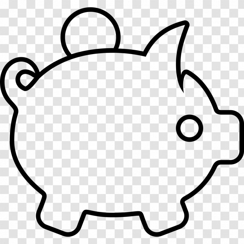 Piggy Bank Saving Point Of Sale Domestic Pig - Black Transparent PNG
