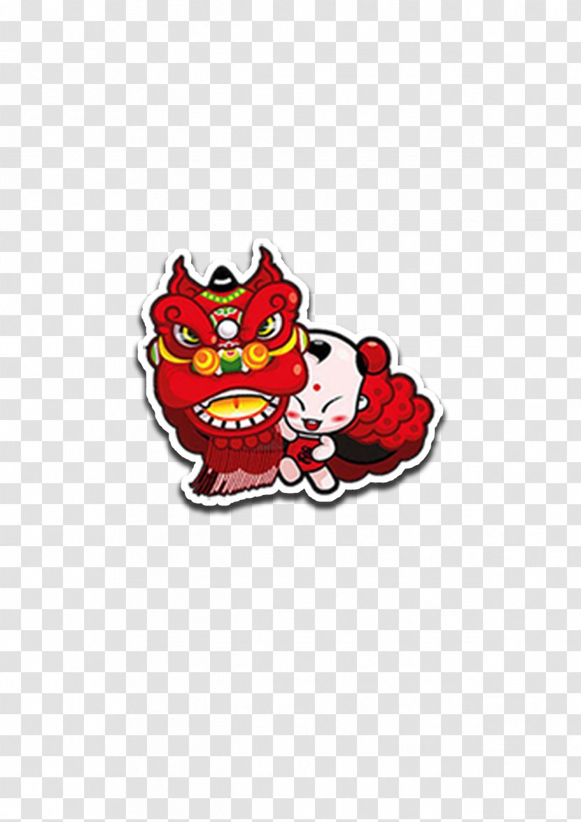 Lion Dance Festival - Red - Fuwa Transparent PNG