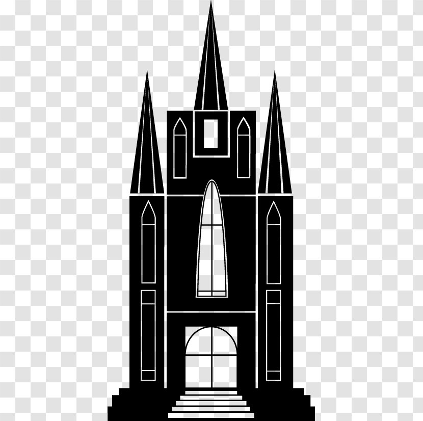 Silhouette Architecture Download - Monochrome Photography - Catholic Church Vector Material Transparent PNG