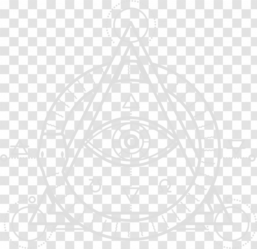 Black And White Circle Area Pattern - Line Art - Eye Of God Transparent PNG