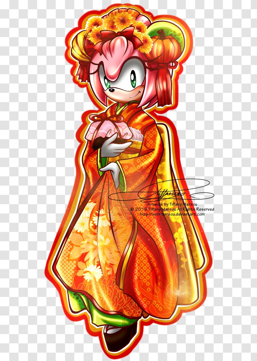 Amy Rose Sonic The Hedgehog Kimono DeviantArt - Heart Transparent PNG