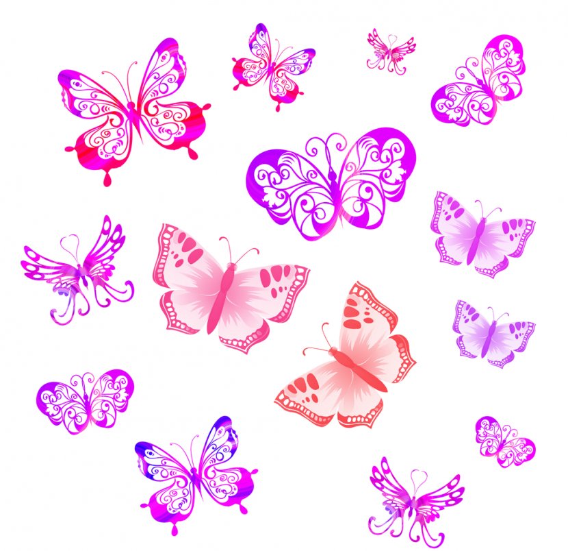 Clip Art Product Pink M Pattern Line - Insect - Papillon Transparent PNG