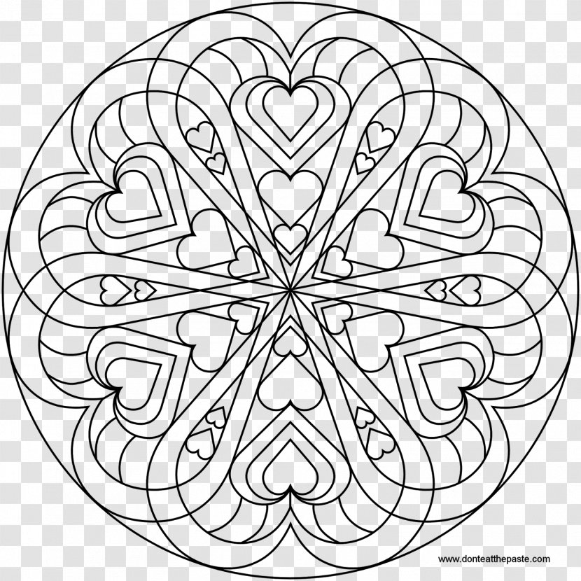 Coloring Book Mandala Heart Love Adult Transparent PNG