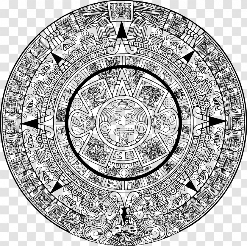 Aztec Sun Stone Calendar Clip Art Aztecs - Pattern Transparent PNG