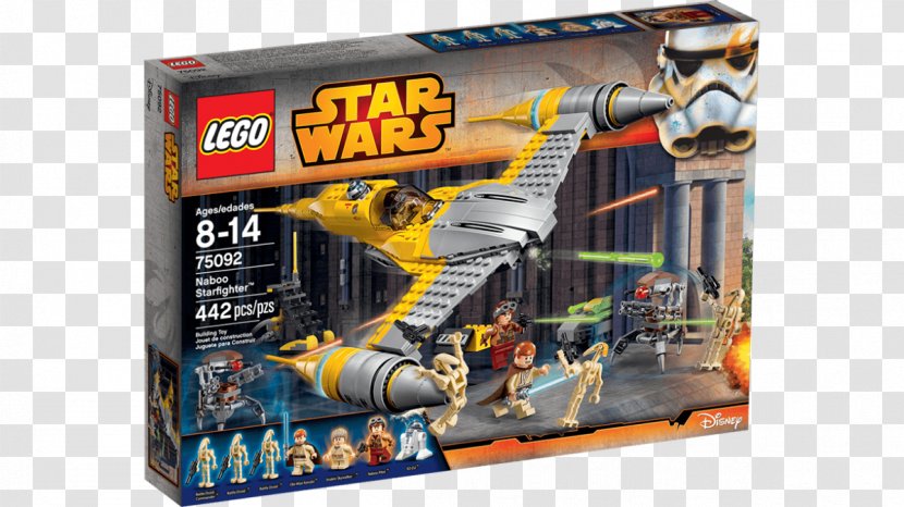 Star Wars: Starfighter Anakin Skywalker R2-D2 Obi-Wan Kenobi LEGO 75092 Wars Naboo - Lego Transparent PNG