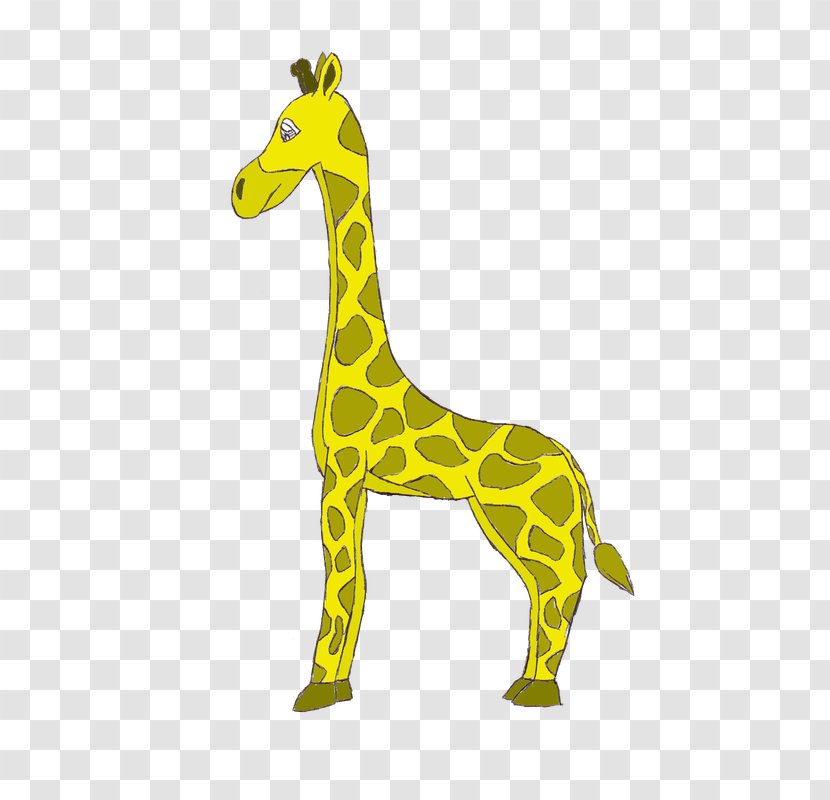 Giraffe Fauna Neck Terrestrial Animal - Yellow - Drawing Transparent PNG