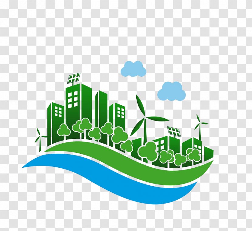 Eco-cities Solar Panel Renewable Energy Windmill - Environmental Protection - Environmentally Friendly Green City Transparent PNG