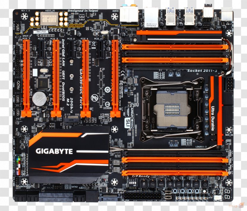 Motherboard LGA 2011 1150 Intel X99 Gigabyte Technology - Haswell - Forcess Transparent PNG