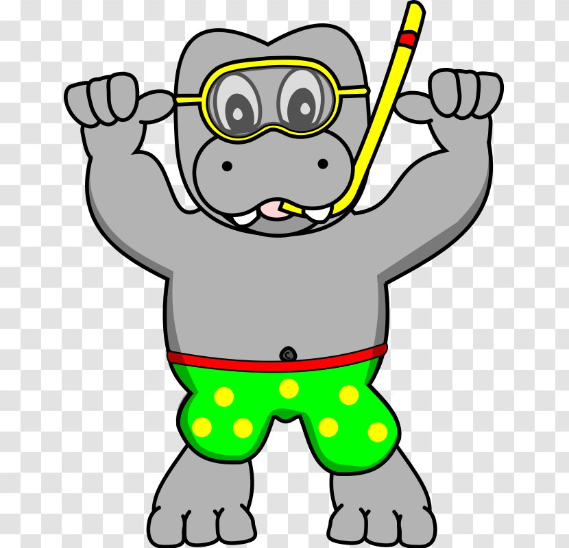 Snorkeling Hippopotamus Diving Mask Clip Art - Snorkel Transparent PNG