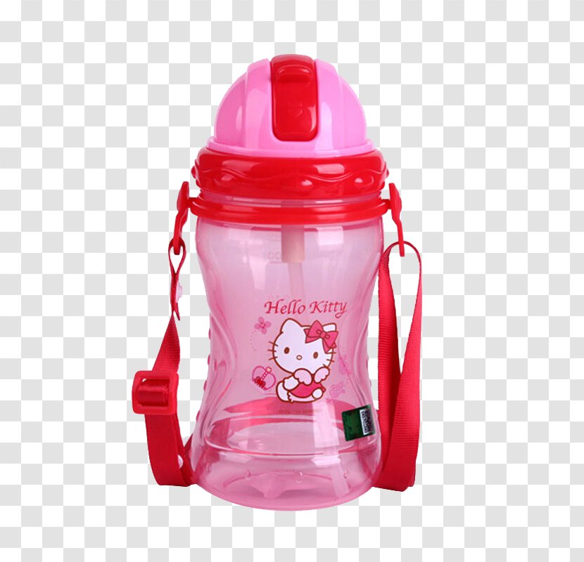 Hello Kitty Water Bottle Cup Plastic - Pink Kettle Transparent PNG