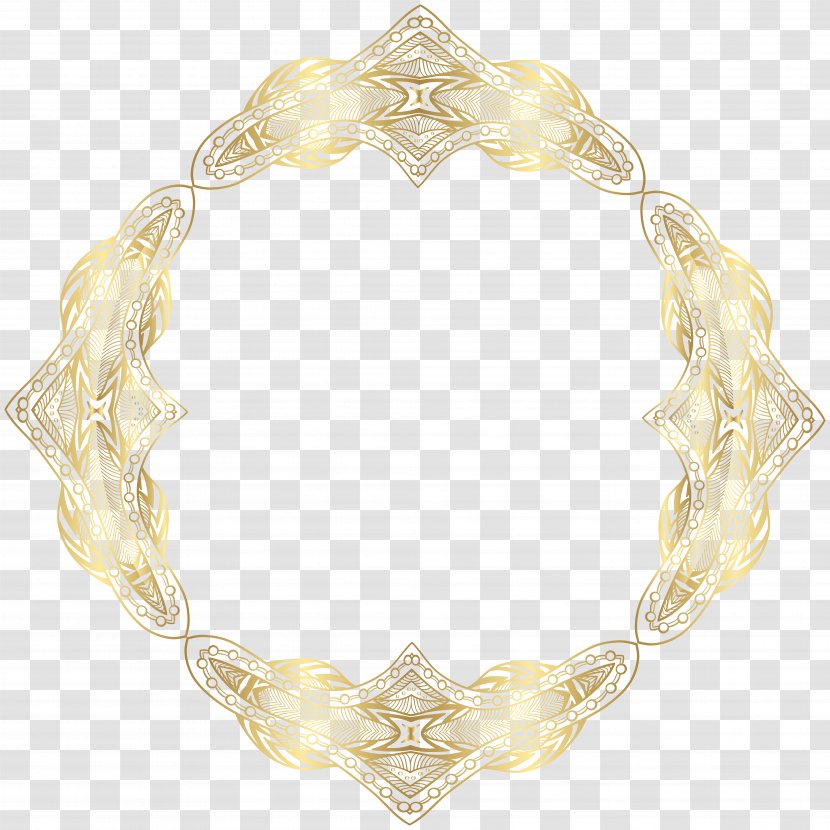 Necklace Pattern - Jewellery - Border Gold Frame Clip Art Transparent PNG