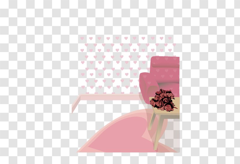 Table Cartoon Illustration - Coffee - Rose Put On The Transparent PNG