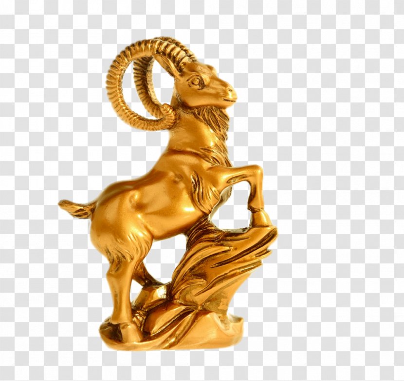 Gold Sculpture Statue - Information - Golden Goat Transparent PNG