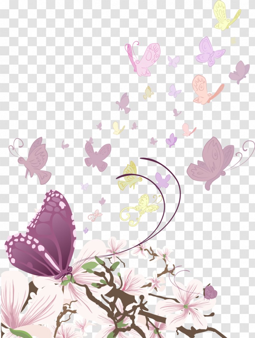 Butterfly Vector Graphics Illustration Image Clip Art - Botany - Cute Transparent PNG