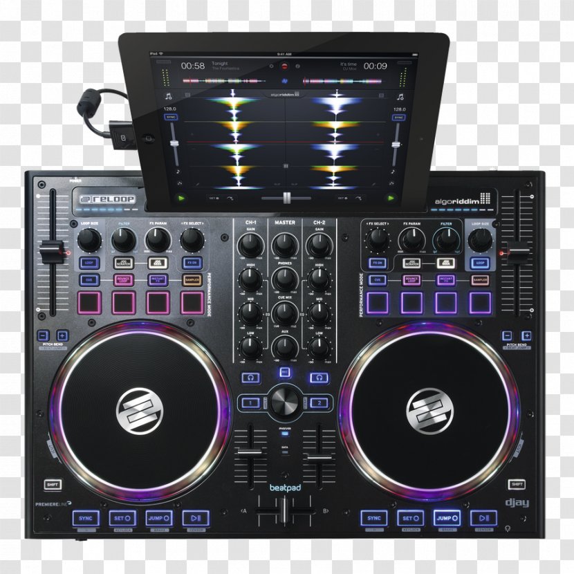 Reloop Beatpad 2 DJ Controller Disc Jockey Djay Scratch Live - Watercolor - Computer Start Button Keypad Transparent PNG